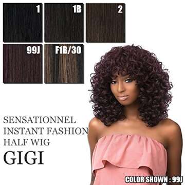 Sensationnel Instant fashion wig - IFW gigi synthetic quick on the go styling comfort pre made styled (1B OFFBLACK)
