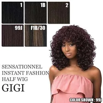 Sensationnel Instant fashion wig - IFW gigi synthetic quick on the go styling comfort pre made styled (1B OFFBLACK)