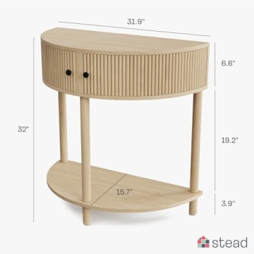 Fluted Half Moon Entryway Table for Modern Decor