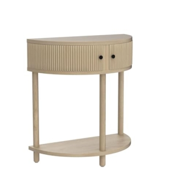 Fluted Half Moon Entryway Table for Modern Decor