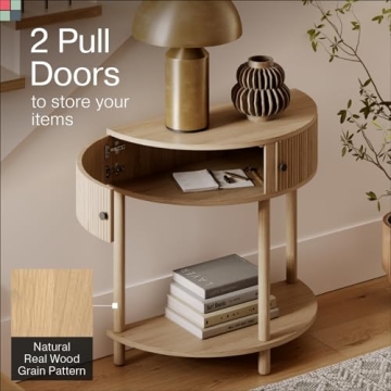Fluted Half Moon Entryway Table for Modern Decor