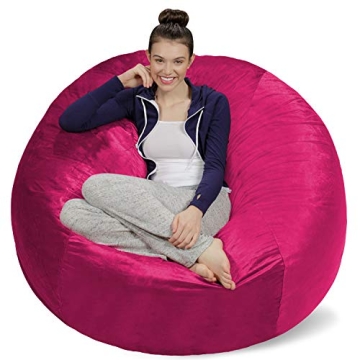 Sofa Sack Bean Bag Chair - Plush Memory Foam Bean Bag in Magenta for Cozy Comfort