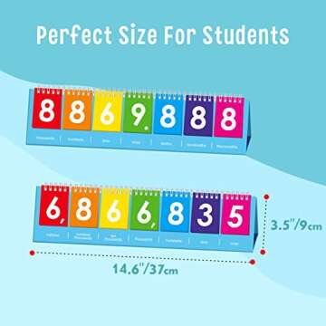 SpriteGru Freestanding Place Value Flip Chart, Double Side with Whole Numbers and Decimals, Educatio...