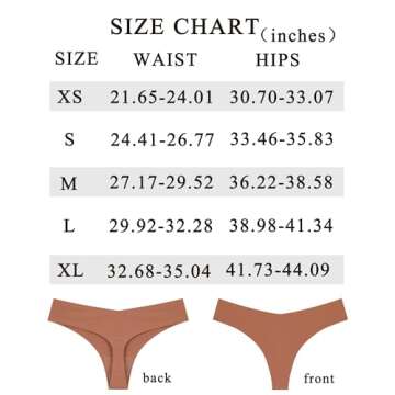 FINETOO Seamless Thongs for Women Sexy No Show Panties Invisible V-waisted Stretch Ladies Underwear 6 Pack (XS-XL)