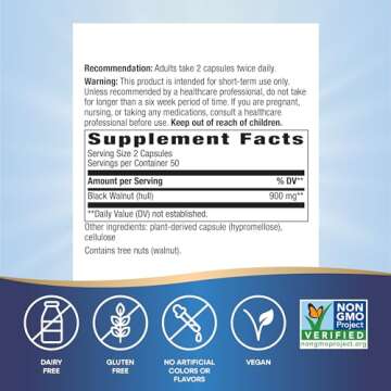 Nature's Way Black Walnut Hulls - 900 mg Digestive Support