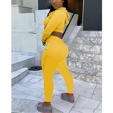 Mrskoala Women's Cozy Two Piece Sweatsuit in Yellow