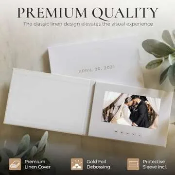 The Motion Books (PERSONALIZED) | Customized Luxury Linen Bound Video Book | Custom Video Album | Up to 3 hours of video, 7” IPS Display, 4GB of memory & Rechargeable Battery