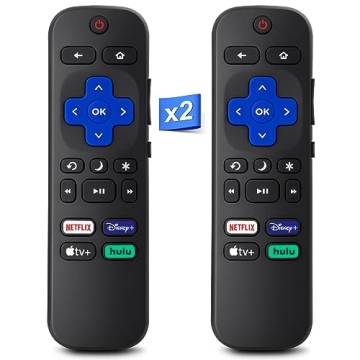 Pack of 2 Roku TV Remote Replacements for TCL, Hisense & More
