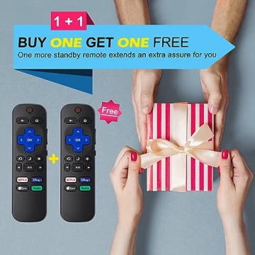 Roku TV Remote Replacement - Pack of 2 Compatible Remotes