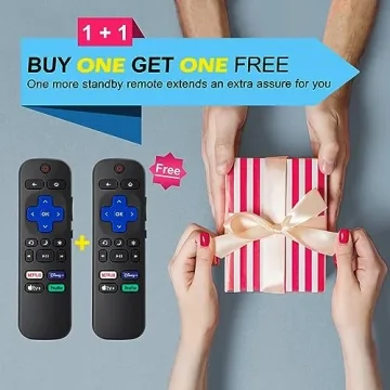 Roku TV Remote Replacement - Pack of 2 Compatible Remotes