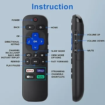 Roku TV Remote Replacement - Pack of 2 Compatible Remotes