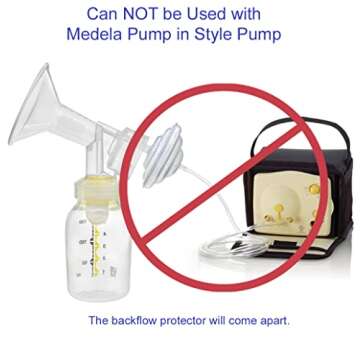 Maymom Backflow Protector, Long Stem, Compatible with Spectra S1, S2 and 9 Pumps, Compatible with Medela Flanges and Medela Parts; 2pc