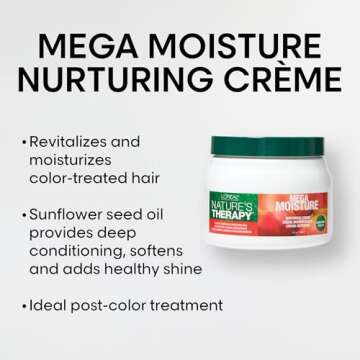L'Oréal Technique Nature's Therapy Mega Moisture Crème - Conditioning and Detangling Hair Cream, S...