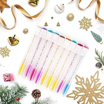i-Laesh 20 Pcs Lash Brush Eyelash Brushes for Eyelash Extensions Spoolies Cleaning Mascara Wands Tube Diamond Disposable Makeup Tool Applicator Set Sanitary Extension Supplies (Assorted Color)