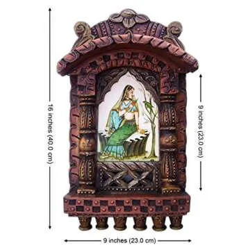 SANVIKA Lady Enjoying with Parrot, Rajasthani Traditional Jarokha Wood Jharokha elegant and Decorati...