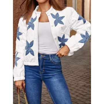 Tankaneo Women's Cropped Quilted Jacket for Winter Comfort