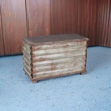 Household Essentials Vintage Metal Storage Trunk, Rustic Silver, Large