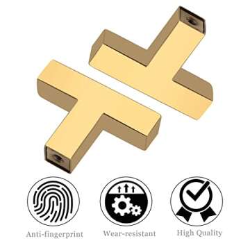 Redunest Gold Cabinet Pulls - Premium Square Stainless Steel Handles