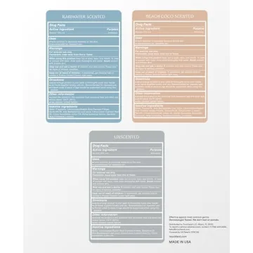 Touchland Power Mist Hydrating Hand Sanitizer Spray, DYE FREE 3-PACK (Rainwater, Unscented, Beach Coco), 500-Sprays each, 1Fl Oz Travel Size (Set of 3)