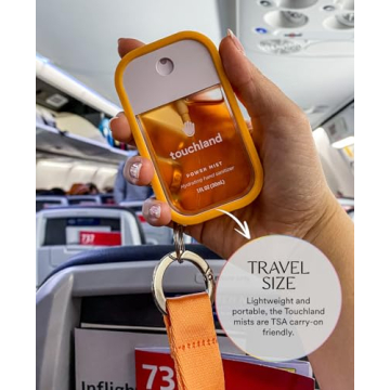 Touchland Power Mist Hydrating Hand Sanitizer Spray, DYE FREE 3-PACK (Rainwater, Unscented, Beach Coco), 500-Sprays each, 1Fl Oz Travel Size (Set of 3)