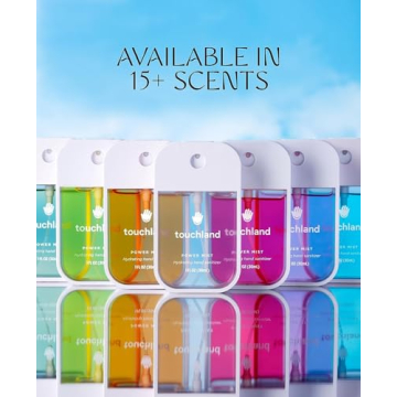 Touchland Power Mist Hydrating Hand Sanitizer Spray, DYE FREE 3-PACK (Rainwater, Unscented, Beach Coco), 500-Sprays each, 1Fl Oz Travel Size (Set of 3)