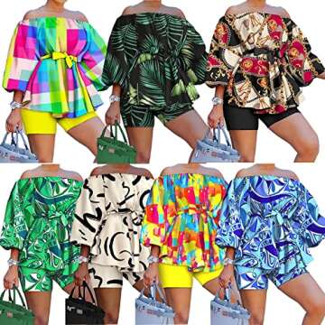 Symina Short Sleeve Sweatsuit 2 Piece Outfit for Women