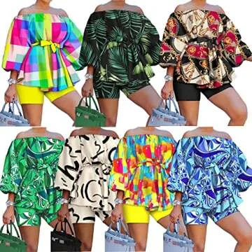 Symina Short Sleeve Sweatsuit 2 Piece Outfit for Women