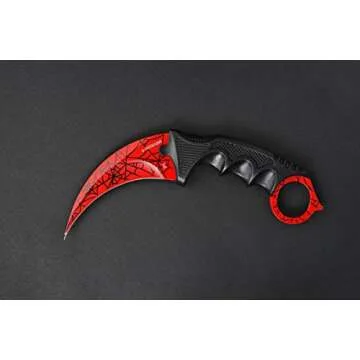 FadeCase Karambit Classic - Crimson Web - Real CSGO Knife Skin Counter Strike Global Offensive Full Tang Fixed Blade