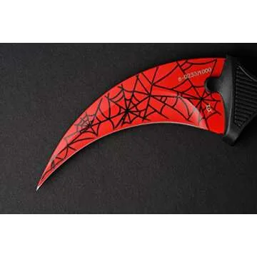 FadeCase Karambit Classic - Crimson Web - Real CSGO Knife Skin Counter Strike Global Offensive Full Tang Fixed Blade