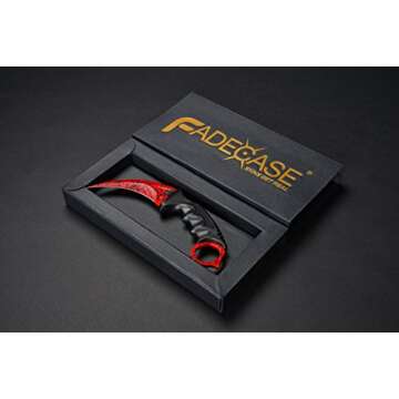FadeCase Karambit Classic - Crimson Web - Real CSGO Knife Skin Counter Strike Global Offensive Full Tang Fixed Blade
