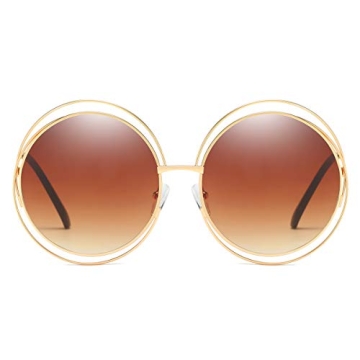 Dollger Oversized Round Sunglasses with UV400 Protection
