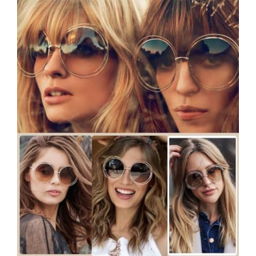 Dollger Oversized Round Sunglasses with UV400 Protection