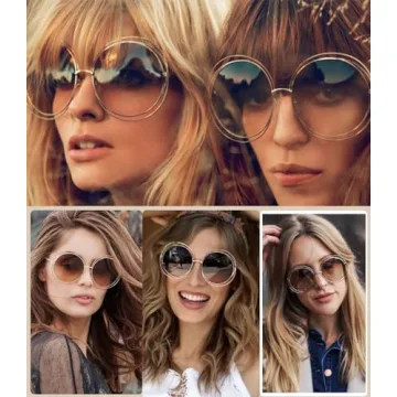 Dollger Oversized Round Sunglasses with UV400 Protection
