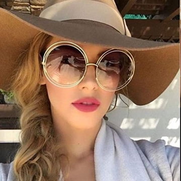 Dollger Oversized Round Sunglasses with UV400 Protection