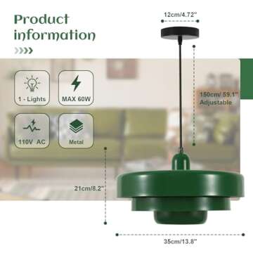 Qepeety Nordic Pendant Light, Mid Century Modern Pendant Light Fixtures, 3-Layer Design, 13.8 inch G...