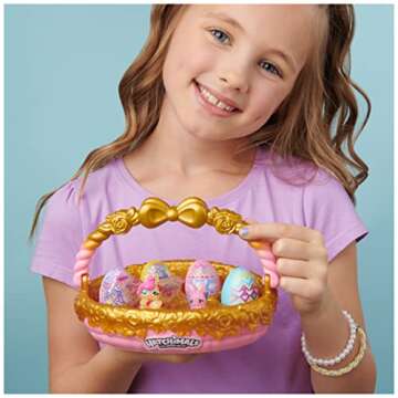 Hatchimals CollEGGtibles, Bunny Family Spring Basket (Gold/Pink) with 6 Characters, Kids Toys for Gi...