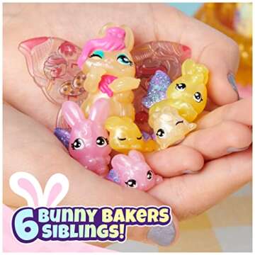 Hatchimals CollEGGtibles, Bunny Family Spring Basket (Gold/Pink) with 6 Characters, Kids Toys for Girls Ages 5 and up