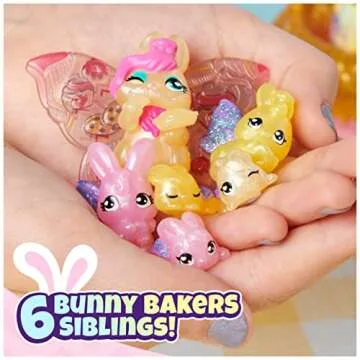 Hatchimals CollEGGtibles, Bunny Family Spring Basket (Gold/Pink) with 6 Characters, Kids Toys for Girls Ages 5 and up