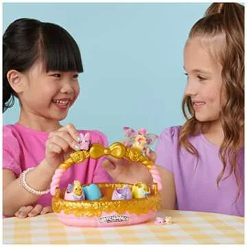 Hatchimals CollEGGtibles, Bunny Family Spring Basket (Gold/Pink) with 6 Characters, Kids Toys for Girls Ages 5 and up
