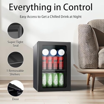 Stopsad Mini Beverage Fridge with Adjustable Shelves