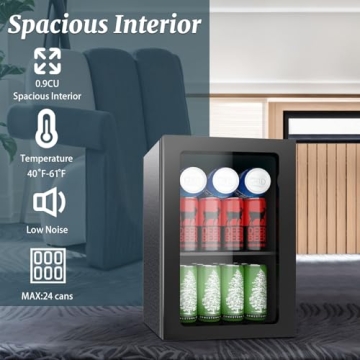 Stopsad Mini Beverage Fridge with Adjustable Shelves