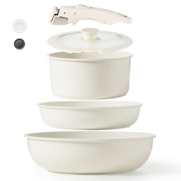 CAROTE Nonstick Cookware Set Detachable Handle Oven Safe