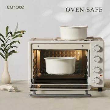 CAROTE Nonstick Cookware Set Detachable Handle Oven Safe