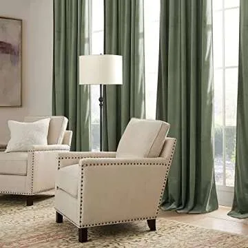 RYB HOME Sage Green Velvet Curtains 84 inches, Room Darkening Super Soft Velvet Drapes with Pleat Tape for Living Room, Thermal Insulated Window Treatment for Bedroom, W52 x L84 inch, 2 Panels