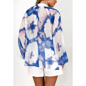 Stylish Sissyaki Women's Floral Print Blouse Long Sleeve