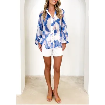 Stylish Sissyaki Women's Floral Print Blouse Long Sleeve