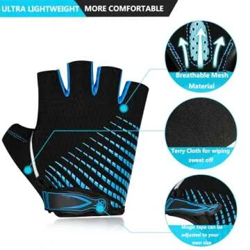 BIKINGMOREOK Cycling Gloves Bike Gloves for Men Women,Breathable Bicycle Gloves,5MM Gel Pads Mountai...