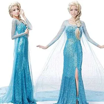 Lovely Mermaid Princess Dress for Women Costume Halloween Cosplay Halloween Chiristmas (3XL, Blue)