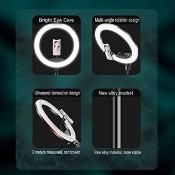 Selfie Ring Light, USB Ring Light with Tripod Stand & Cell Phone Holder for Live Stream/Makeup，Ringlight for YouTube Video/Photography Compatible with iPhone Xs Max Android