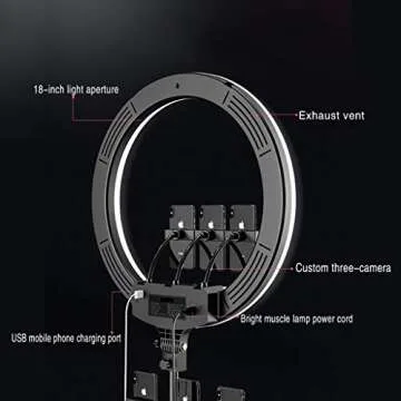 Selfie Ring Light, USB Ring Light with Tripod Stand & Cell Phone Holder for Live Stream/Makeup，Ringlight for YouTube Video/Photography Compatible with iPhone Xs Max Android